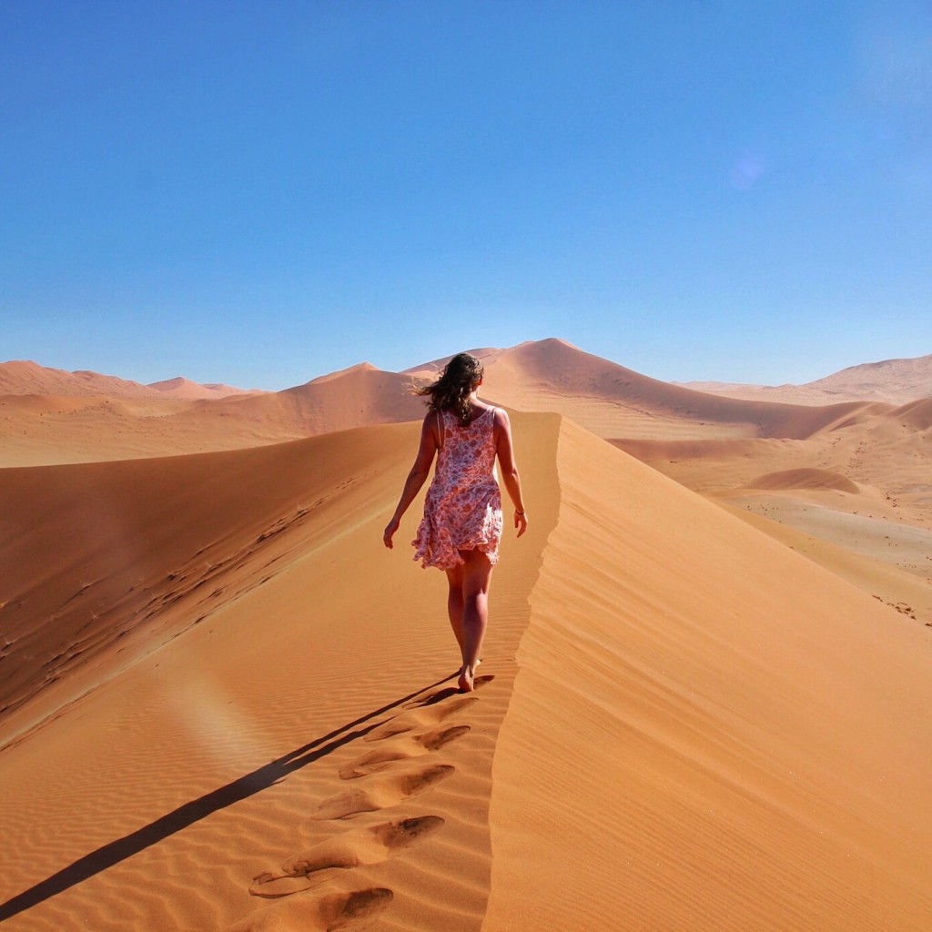 woman Dune Walking at Sossusvlei