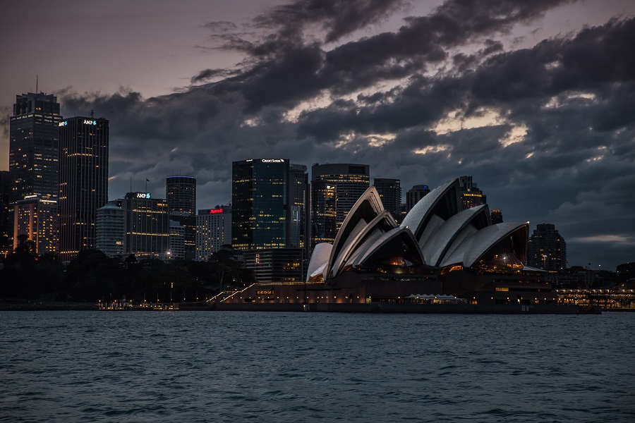 The Sydney Opera House at dusk